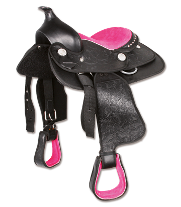 synthetic western saddle Think Pink, black/pink, 12"/30 cm
